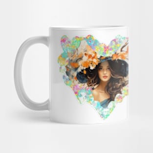 beautiful girl with flowers Mug